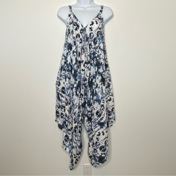Japna Blue Tie Dye Wide Leg Jumpsuit - Picture 1 of 11